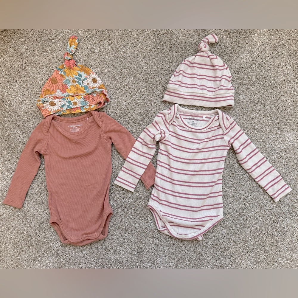 Angel Dear Set of Bodysuits and 2 Hats